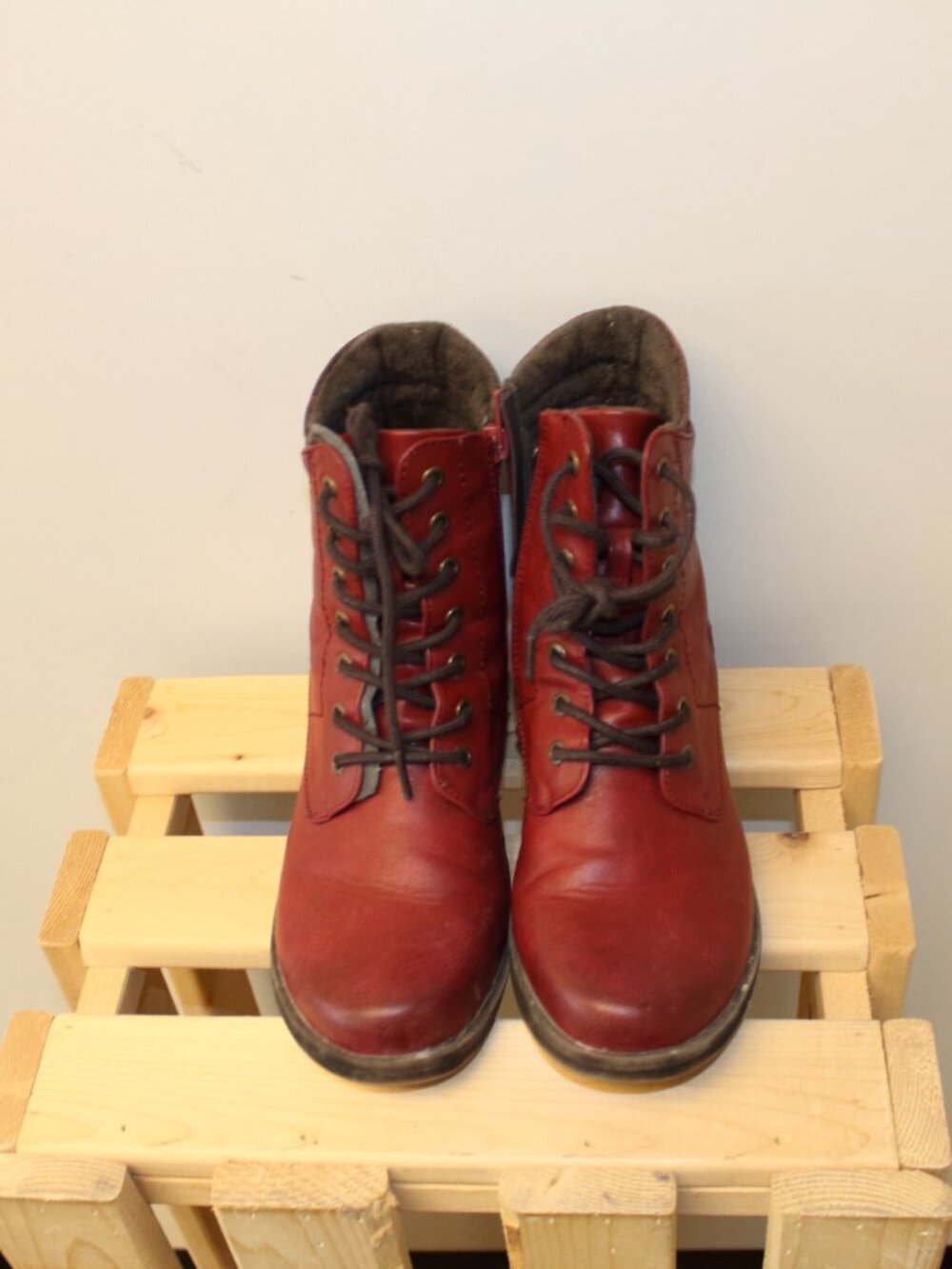 Romika Waterproof Combat Boots Red Size 39